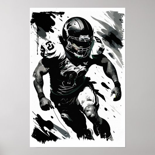 ✪ NFL ✪ Football Player Portrait ☛ Abstrakten Vect Poster (Vorne)