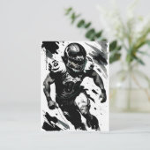 ✪ NFL ✪ Football Player Portrait ☛ Abstrakten Vect Postkarte (Stehend Vorderseite)