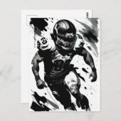 ✪ NFL ✪ Football Player Portrait ☛ Abstrakten Vect Postkarte (Vorne/Hinten)