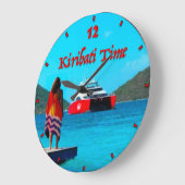 NFT Champions Kiribati Time Clock Große Wanduhr (Winkel)