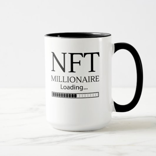 NFT Millionaire Loading bitte warten lustige Hande Tasse (Rechts)