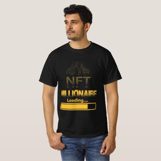 NFT Millionaire Loading Crypto Wealth & Blockchain T-Shirt (Vorne ganz)