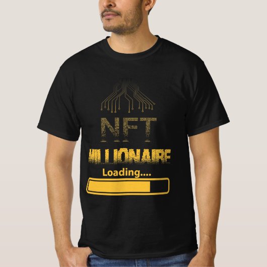 NFT Millionaire Loading Crypto Wealth & Blockchain T-Shirt (Vorderseite)