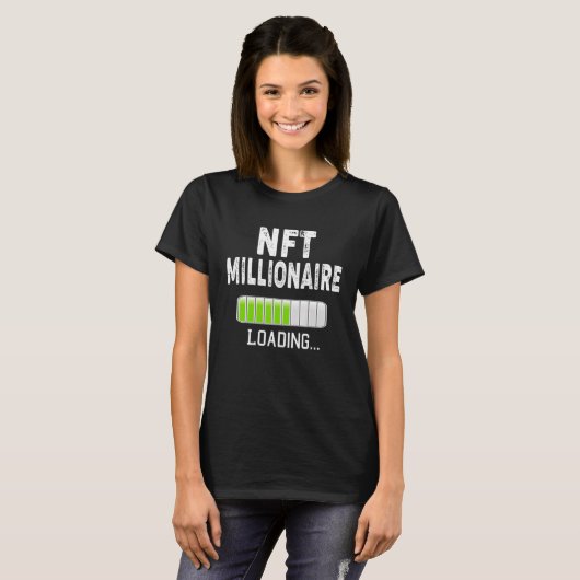 NFT Millionaire Loading Please Wait Bitcoin Crypto T-Shirt (Vorne ganz)