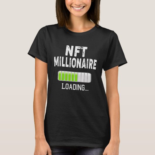 NFT-Millionär lädt, bitte warten Bitcoin Krypto T-Shirt (Vorderseite)