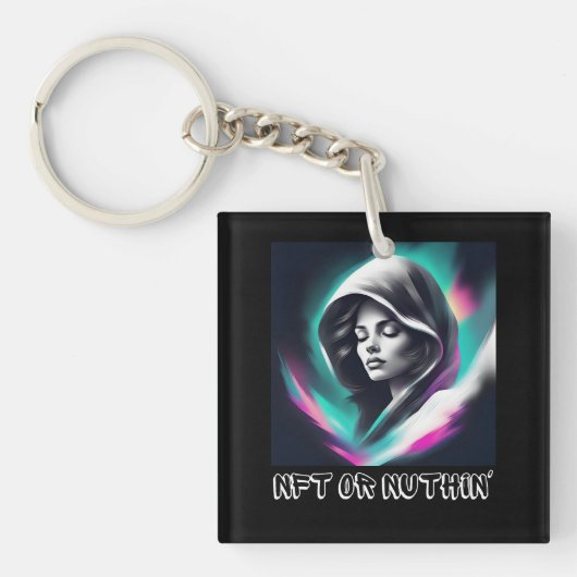 NFT oder Nothin" - Bold Web3 & Crypto Enthusiasten Schlüsselanhänger (Vorderseite)