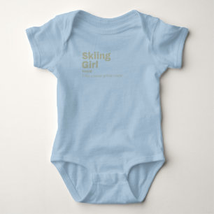 ng Girl - Skiing Baby Strampler
