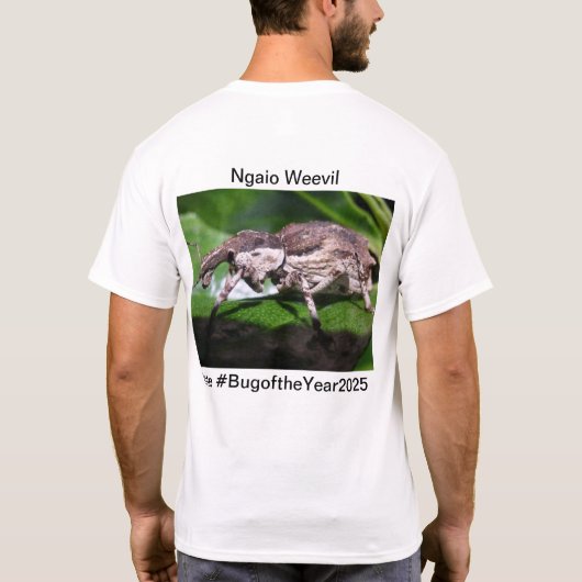 Ngaio weevil for bug of the year 2025 T-Shirt (Rückseite)