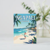 Ngapali Strand Myanmar Postkarte (Stehend Vorderseite)