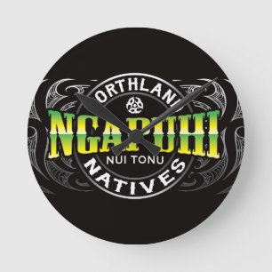 Ngapuhi Berufssoldat-Chrom Runde Wanduhr
