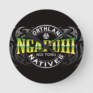 Ngapuhi Berufssoldat-Chrom Runde Wanduhr