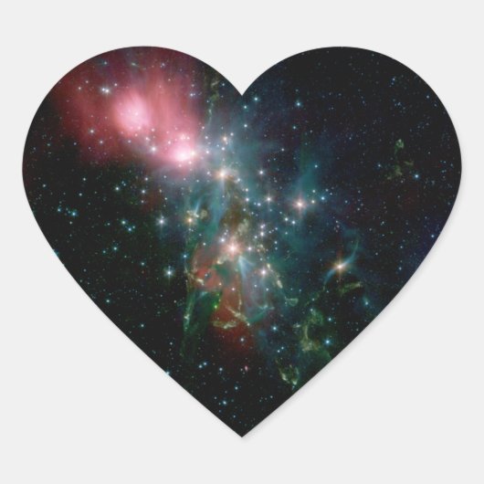 NGC 1333 Chaotische Geburt von Sternen Herz-Aufkleber (Vorderseite)