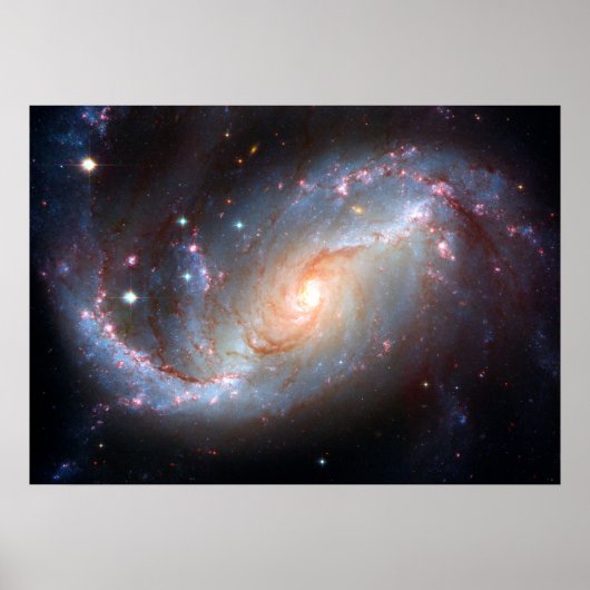 NGC 1672 Barred Spiral Galaxy Poster (Vorne)
