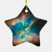 NGC 2818 Planetennebel glühend Keramikornament (Hinten)