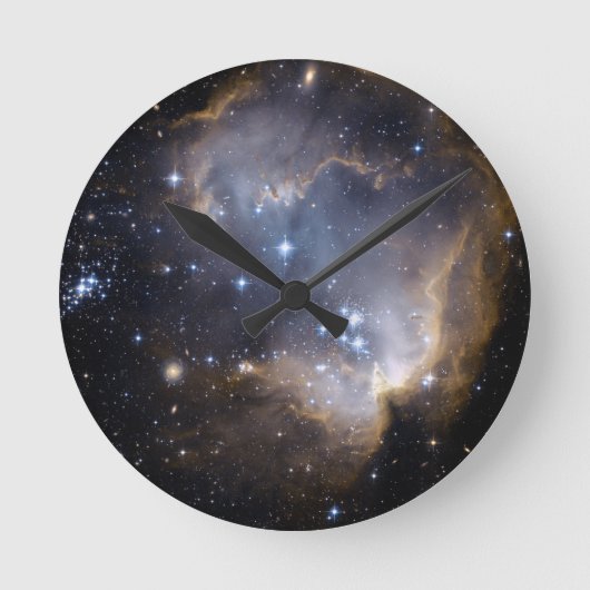 NGC 602 helle Sterne NASA Runde Wanduhr (Vorderseite)