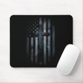 Nge American Flag And Cross Faith Family Dom Usa F Mousepad (Mit Mouse)