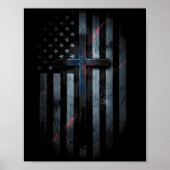 Nge American Flag And Cross Faith Family Dom Usa F Poster (Vorne)