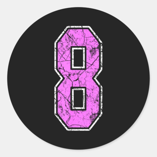 Nge Nk And Nk Number 8 Jersey Player Uniform #8 Runder Aufkleber (Vorderseite)