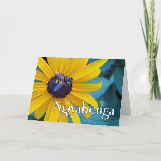 Ngiyabonga Zulu Danke für die Honey Bee Karte (Vorderseite)