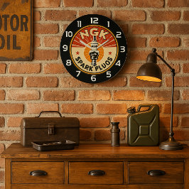 NGK Spark Plugs Sign Große Wanduhr