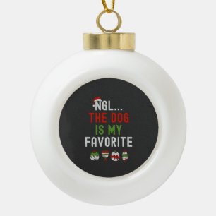 NGL The Dog ist mein Lieblings-Familien-Weihnachts Keramik Kugel-Ornament
