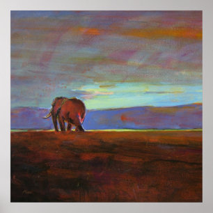 Ngorongoro Sunset Collosprint Poster