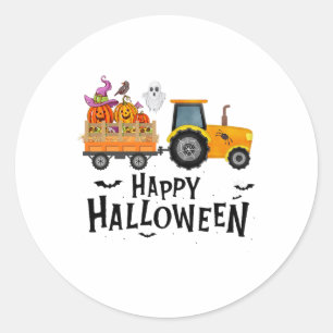 Ngxr Tractor Bauer Happy Halloween Pumpkin Fall A Runder Aufkleber
