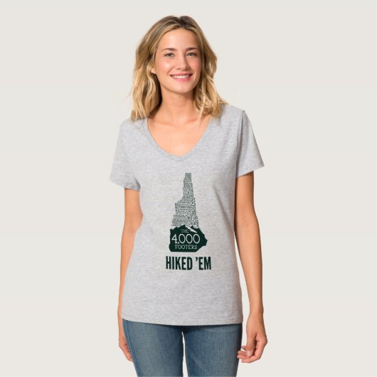 NH 4000 Footers Hiked Women's V-Neck T - Shirt (Vorderseite Vollansicht)