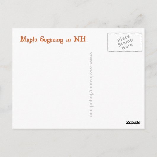NH-Ahorn-Zuckersaft-Eimer im Schnee Postkarte (Rückseite)