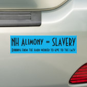 NH Alimony = Sklaverei Autoaufkleber (Auf Auto)