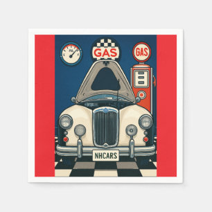 NH Antique Car Illustration Napkins Serviette