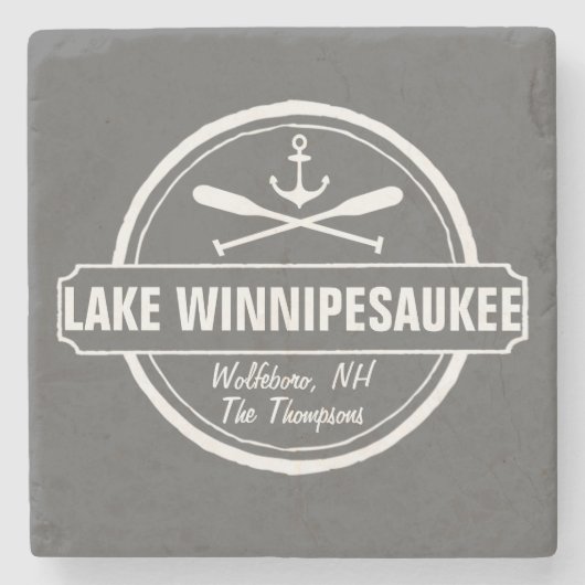 NH Lake Winnipesaukee Sonderstadt, Name, Anker Steinuntersetzer (Vorderseite)