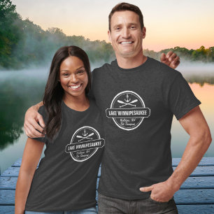NH Lake Winnipesaukee Sonderstadt, Name, Anker T-Shirt