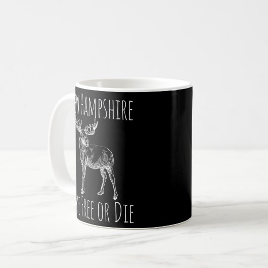 Nh Live Free oder Die Elch New Hampshire Kaffeetasse (Vorderseite Links)