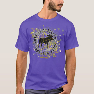 NH Moose Medallion Black und Gelb T-Shirt