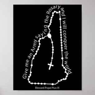 Nh New Hampshire Rosary Kundgebung Staat Ouline Poster