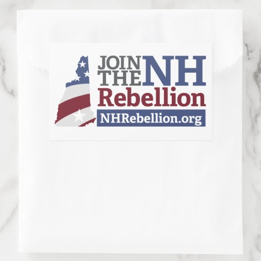 NH Rebellion Rectangle Aufkleber (Tasche)