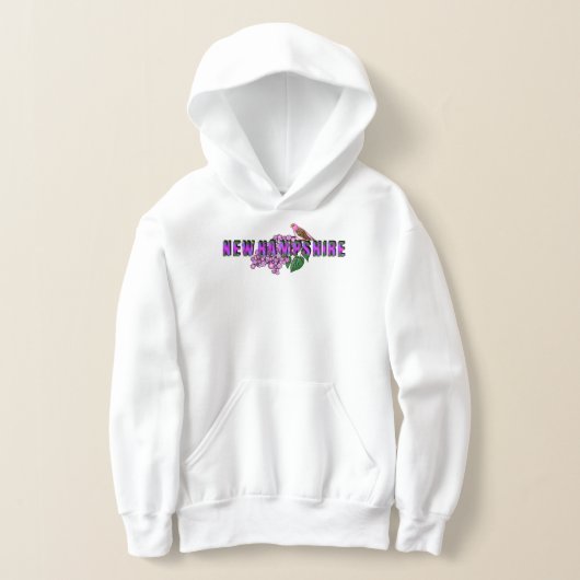 NH State Symbols Purple Finch & Lilacs Argyle Hoodie (Ablage )