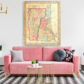 NH, Vermont Map von Mitchell Leinwanddruck (Insitu (Wohnzimmer))