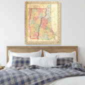 NH, Vermont Map von Mitchell Leinwanddruck (Insitu (Schlafzimmer))