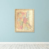 NH, Vermont Map von Mitchell Leinwanddruck (Insitu (Holzboden))