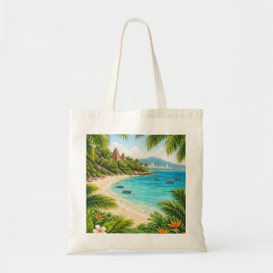 Nha Trang Vietnam Tropischer Strand Palme & Kokosn Tragetasche