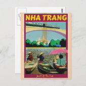 Nha Trang Vintage Reiseplakat Postkarte (Vorne/Hinten)