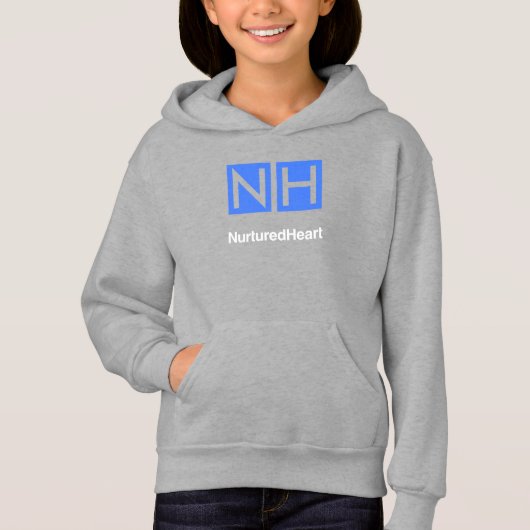 NHI Kids Gray Pullover Hoodie mit Taschen (Vorderseite)