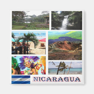 NI - Nicaragua - Volcano Mosaic - Collage Magnet