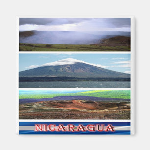 NI - Nicaragua - Volcano Mosaic Collage Magnet