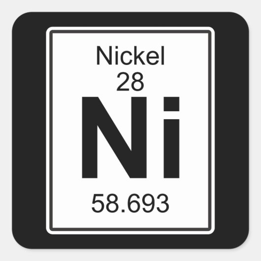 Ni - Nickel Quadratischer Aufkleber (Vorderseite)