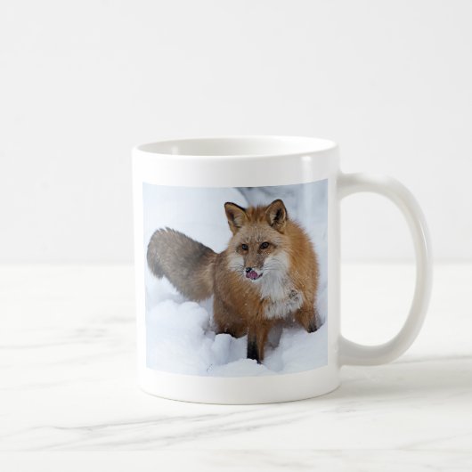 Ni roten Fox der Schnee Kaffeetasse (Rechts)