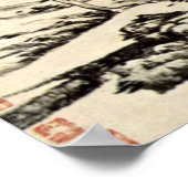 Ni Zan - Bäume in einem Flusstal in Yu-shan Poster (Ecke)