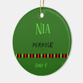 Nia - Kwanzaa Tag 5 Grün Keramik Ornament (Links)